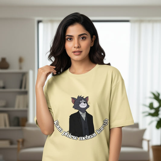 Kaun Phirse Mehnat Karega-Unisex Oversized T-Shirt