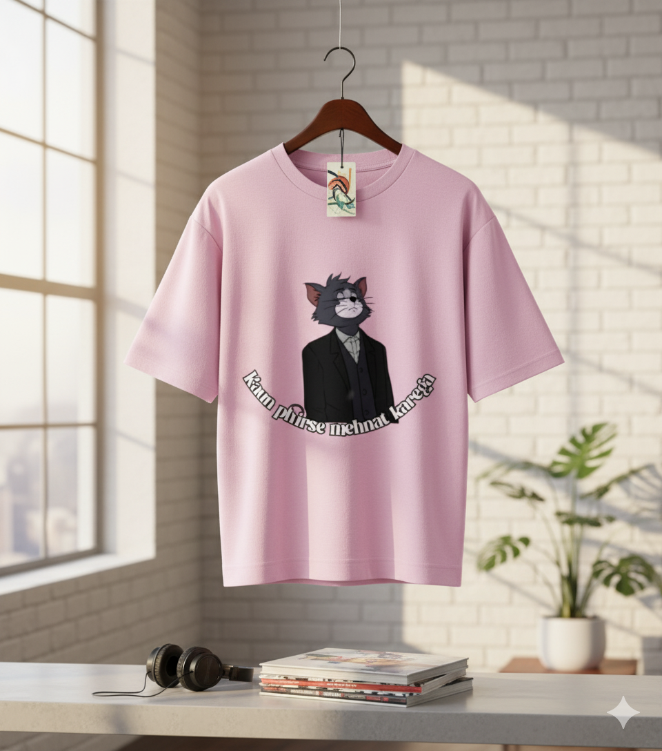 Kaun Phirse Mehnat Kare – Oversized Graphic T-Shir